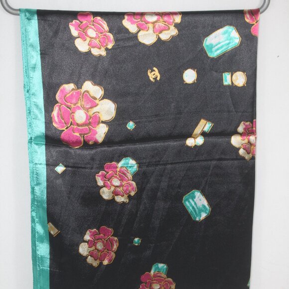 Chanel 100% Silk Stole Scarf Wrap Shawl Multicolor - Picture 1 of 4